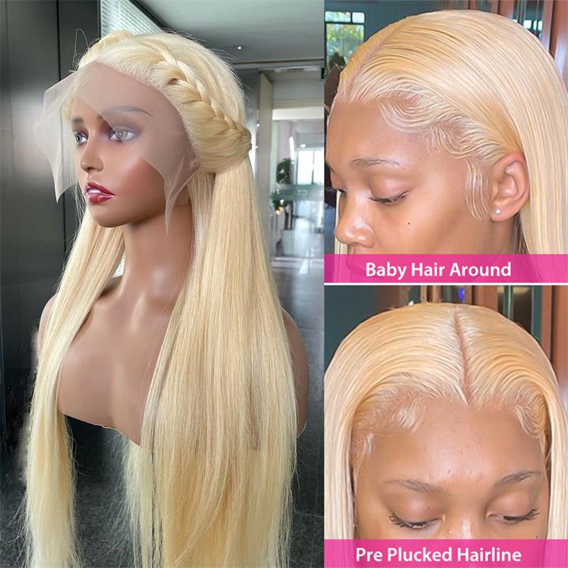 Gluna Hair 13×4 HD Lace Frontal Straight Hair 613 Blonde Russian Virgin Hair (613 Blonde Color )