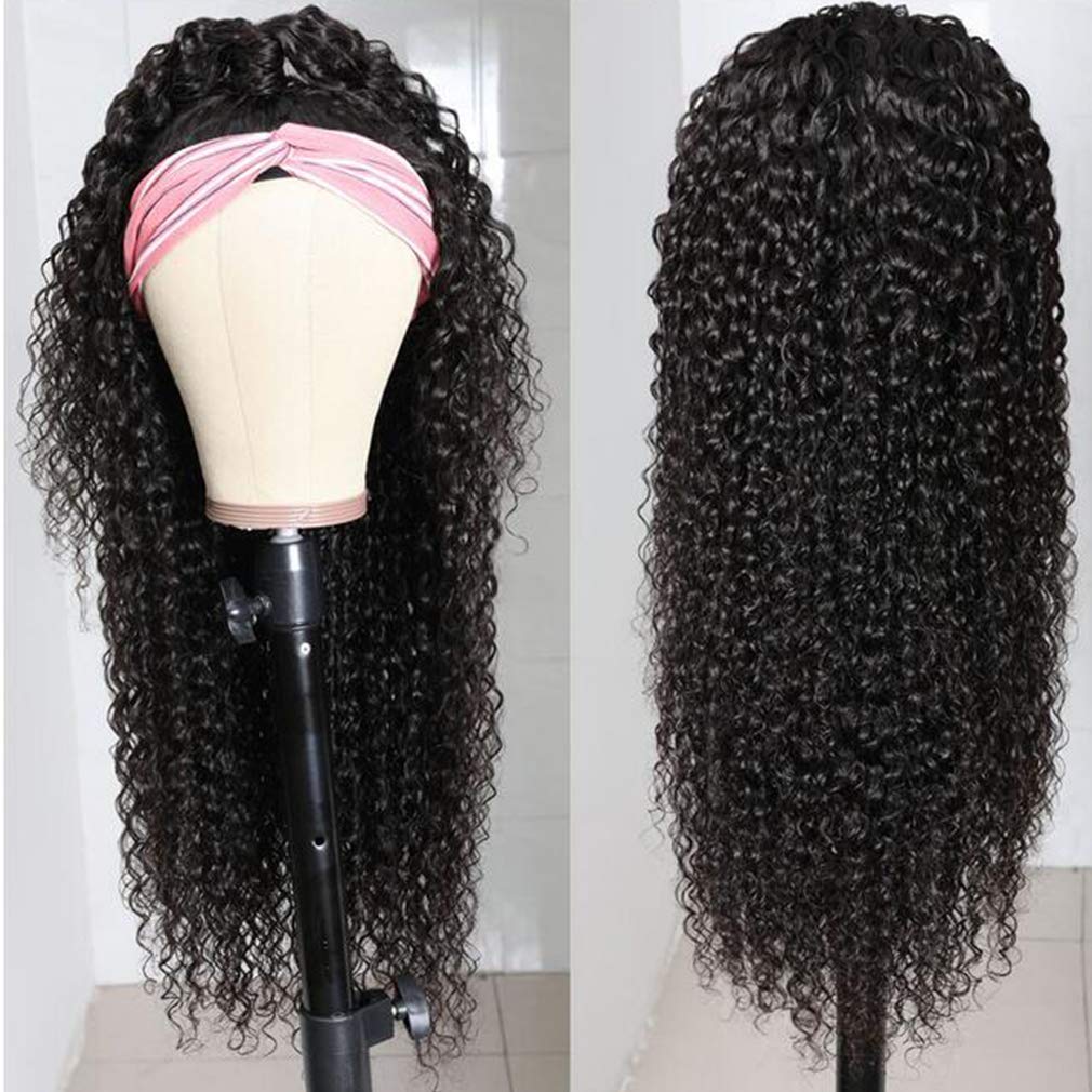 Gluna Hair Kinky Curly Headband Wig Virgin Human Hair Wigs For Black Women