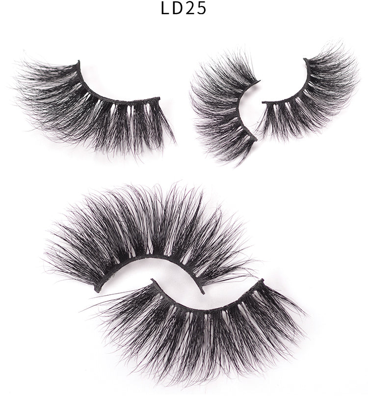 Gluna 5D Mink Eyelashes Handmade 25mm Luxurious Volume Fluffy Natural False Eyelashes a Pair