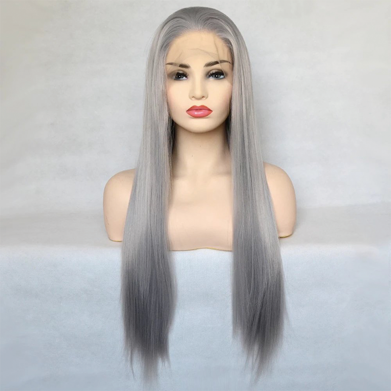 Gluna Grey Color Lace Front Wig Human Hair Wigs For Women Silky Straight Wig Virgin Transparent Lace Wigs