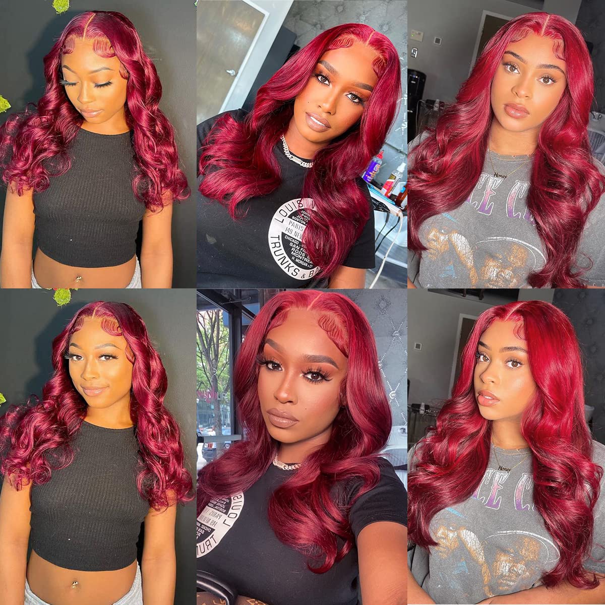 Gluna 4×4 5x5 Lace Closure Wig Burgundy Color Body Wave Human Virgin Hair Pre Plucked With Natural Baby Hair
