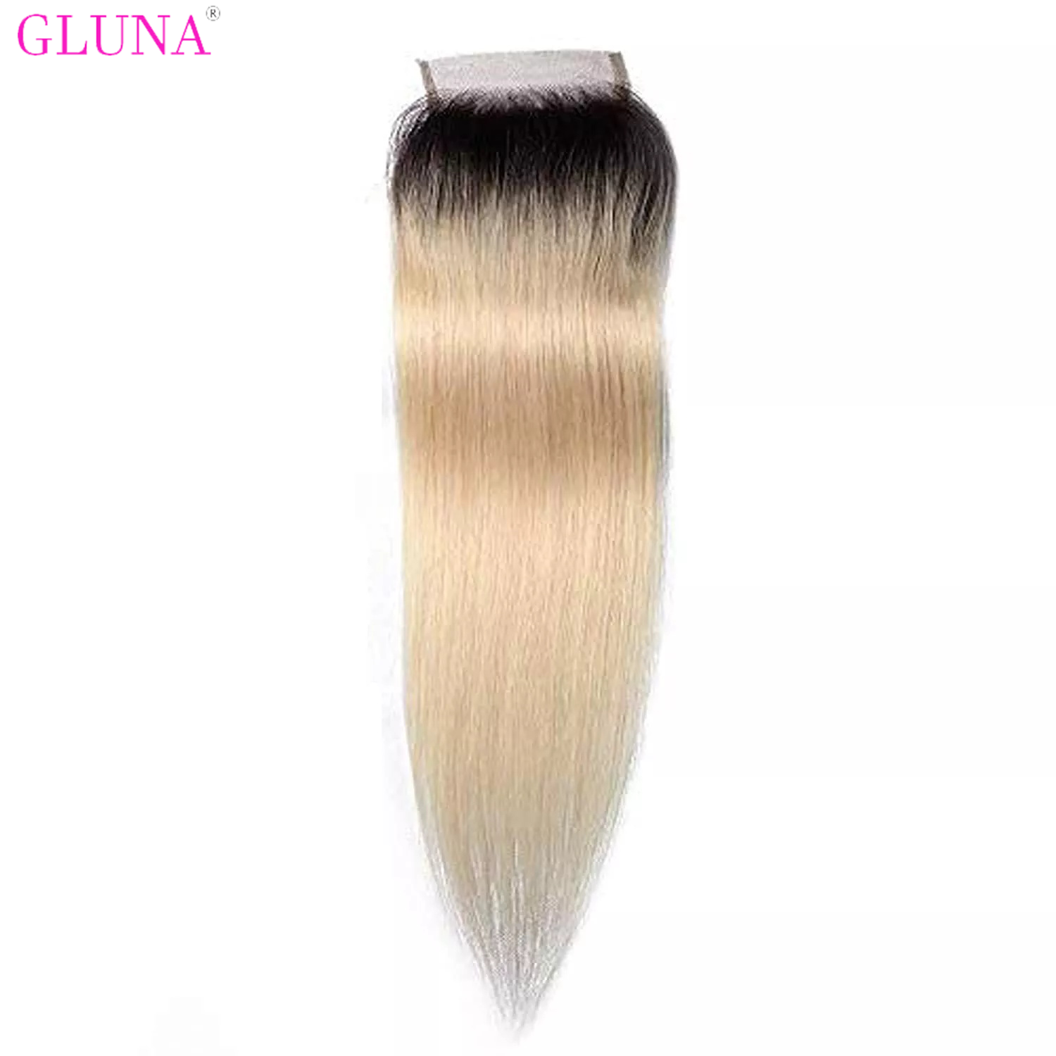 Gluna Hair 4×4 5x5 Lace Closure Straight Hair #1B/613 Blonde Virgin Hair (1B/613 Color )