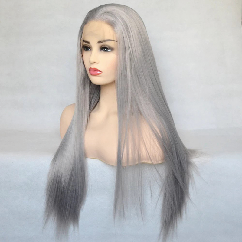 Gluna Grey Color Lace Front Wig Human Hair Wigs For Women Silky Straight Wig Virgin Transparent Lace Wigs