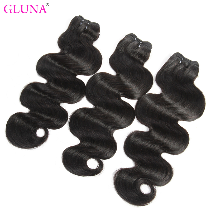 Gluna Hair Grade Hot 8A/10A Virgin Hair 1Bundle Body Wave 100% Unprocessed Human Hair Weave Natural Black