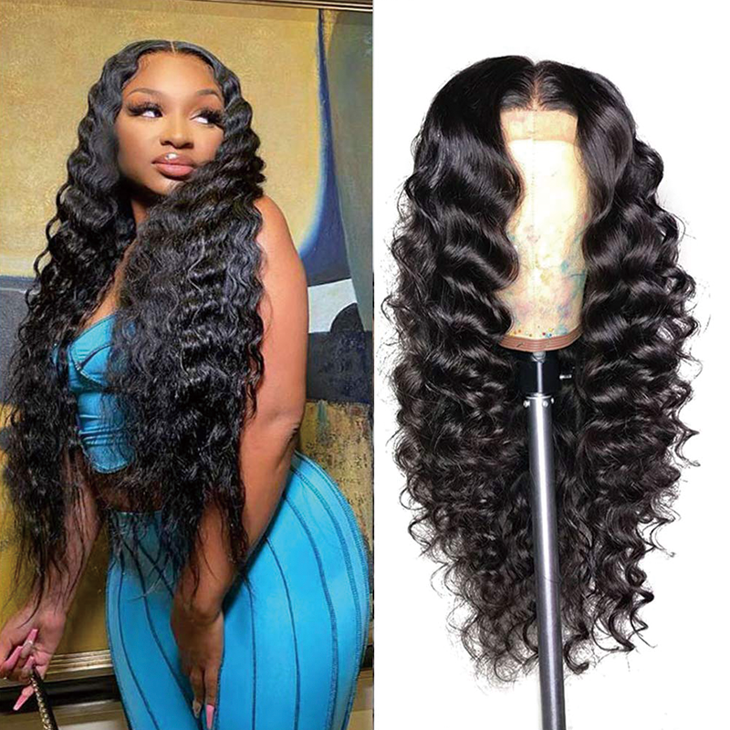 Gluna T-Part Loose Deep Wave Lace Front Wigs Human Hair for Black Women Wigs 150% Density Lace Front Human Hair Wigs Pre Plucked Bleached Knots with Baby Hair