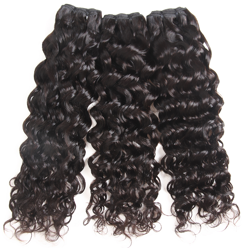 Gluna Hair 8A Grade Water Wave Virgin Hair 3Bundles Double Machine Weft 100% Virgin Human Hair