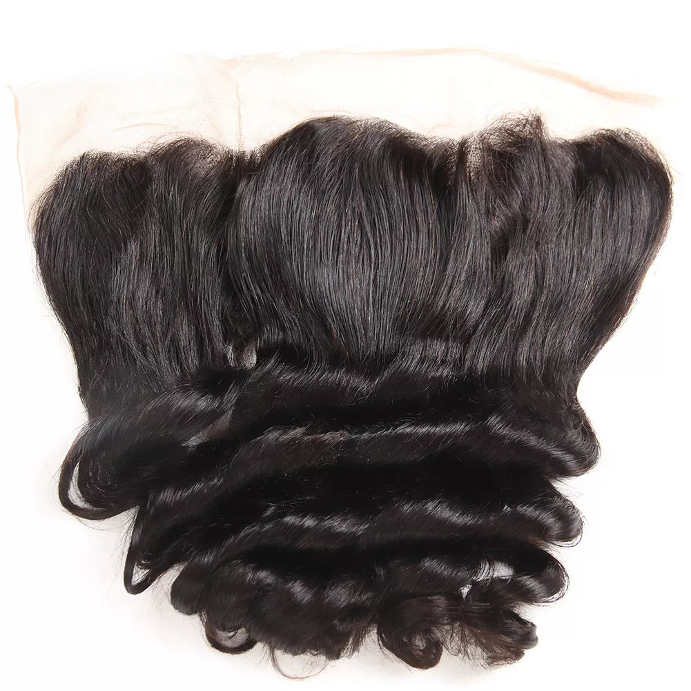 Free Shippng Gluna Hair 8A Grade Loose Wave Virgin Hair 3Bundles With Frontal 100% Human Hair Extension Natural Black