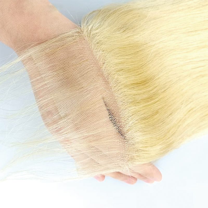 Gluna Hair 4×4 Lace Closure Straight Hair Blonde Russian Virgin Hair (613 Blonde Color )