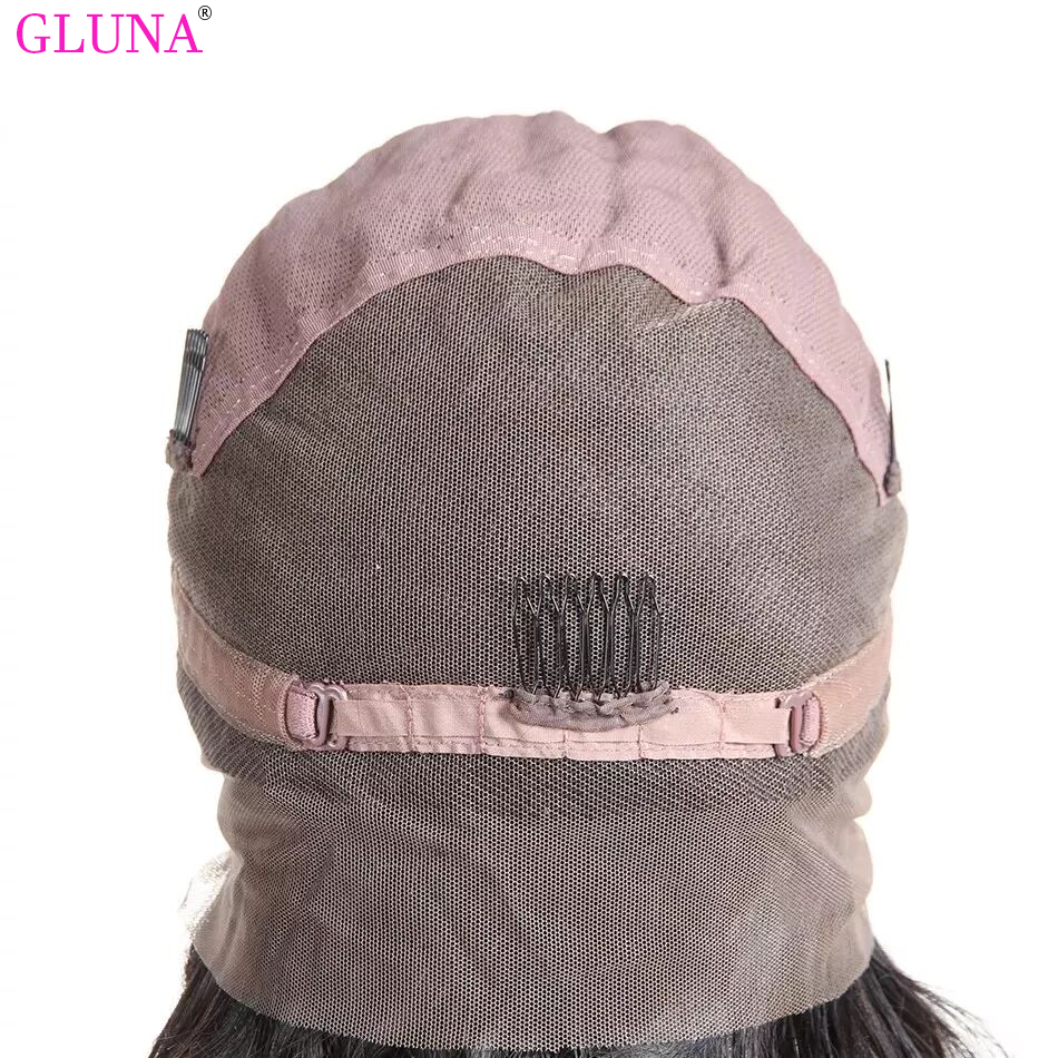 Free Shipping Gluna Hair Brazilian Virgin Body Wave Hair Full Lace Human Hair Wigs For Black Women Pre Plucked Bleached Knots Full Lace Human Hair Wigs