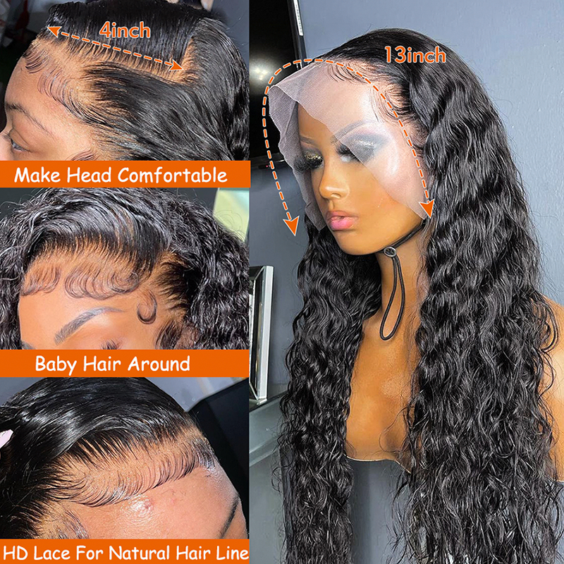 Gluna 13x4 HD Lace Frontal Wigs Loose Deep Wave Human Hair Healthy Virgin Hair Pre Plucked With Natural Baby Hair For Women
