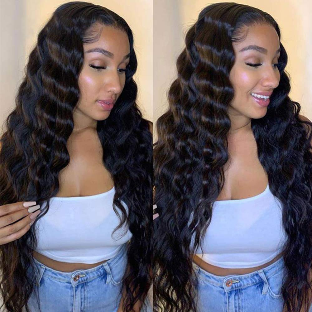 Free Shipping Gluna 4×4/5×5/6x6 HD Lace Closure Wig Pre Plucked With Baby Hair Remy Brazilian Loose Deep Wave Lace Closure Virgin Human Hair Wigs For Black Women