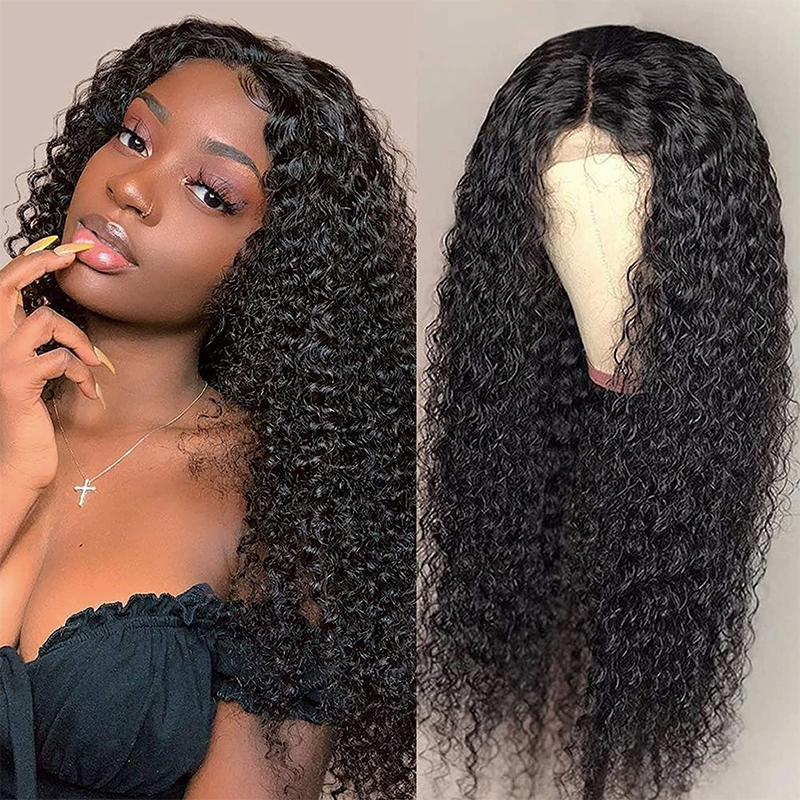 Gluna Hair 4x4/5x5 Lace Closure Wigs Kinky Curly Brazilian Virgin Human Hair Lace Closure Wigs For Black Women With Pre Plucked Natural Color Hairline