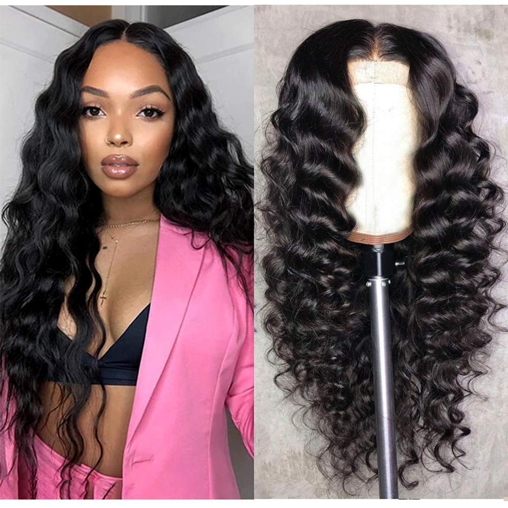 Free Shipping Gluna 4×4/5×5/6x6 HD Lace Closure Wig Pre Plucked With Baby Hair Remy Brazilian Loose Deep Wave Lace Closure Virgin Human Hair Wigs For Black Women