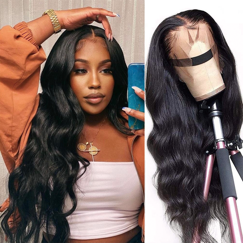 Gluna 13x4 Lace Frontal Wigs Body Wave Human Hair Healthy Virgin Hair Pre Plucked With Natural Baby Hair For Women
