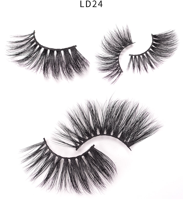 Gluna 5D Mink Eyelashes Handmade 25mm Luxurious Volume Fluffy Natural False Eyelashes a Pair