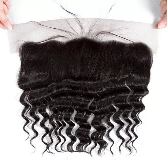 Gluna Hair 8A Grade Loose Deep Wave Virgin Hair 4Bundles With Frontal 100% Human Hair Extension Natural Black