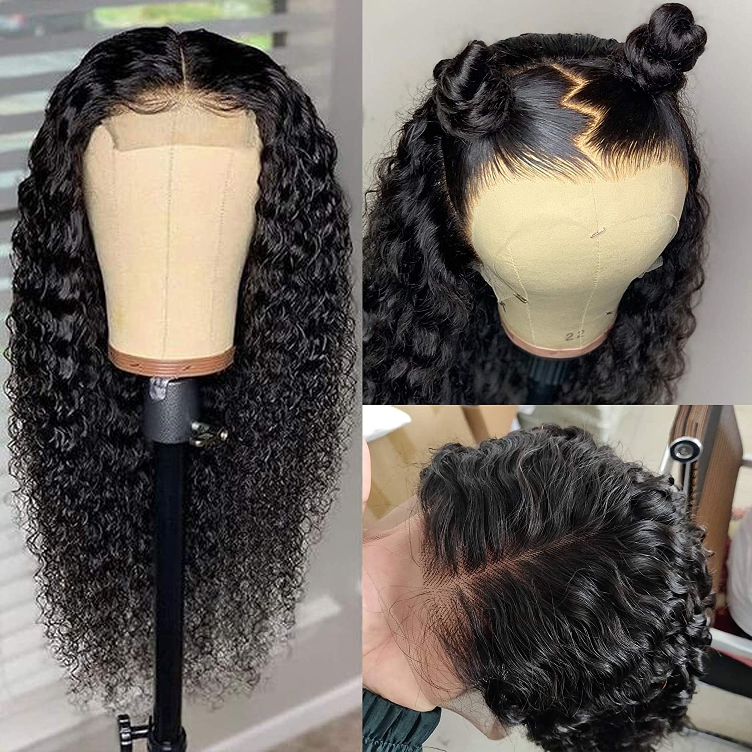 Gluna Hair Water Wave 4×4/5x5 Lace Closure Wig Human Virgin Hair Wigs