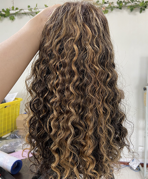 Gluna Deep Curly Short Hair 1B/27 Highlight Color Lace Frontal Closure Bob Wig Unprocessed Healthy Virgin Human Hair