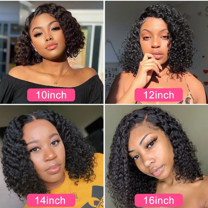 Gluna Deep Curly Short Bob Wigs 13x4 Lace Frontal 5x5 4x4 Lace Closure Bob Wig For Women Virgin Hair with Baby Hair Pre Plucked Natural Color