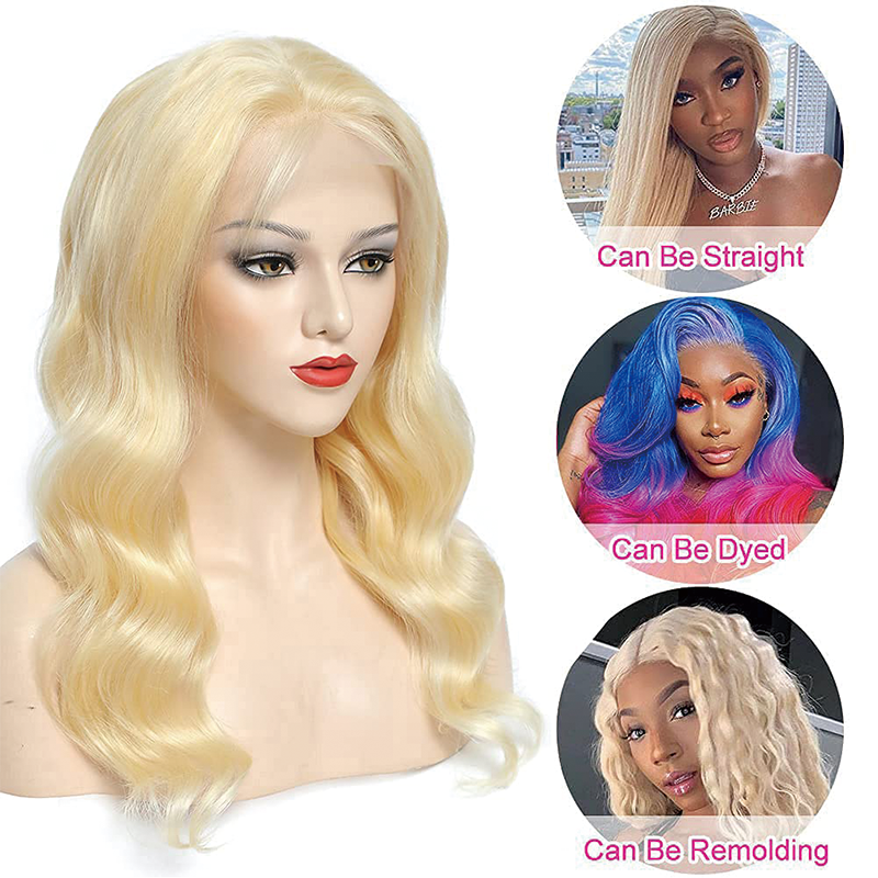 Gluna Hair 613 Blonde Color Body Wave 4x4 5x5 Lace Closure Wig Human Virgin Hair