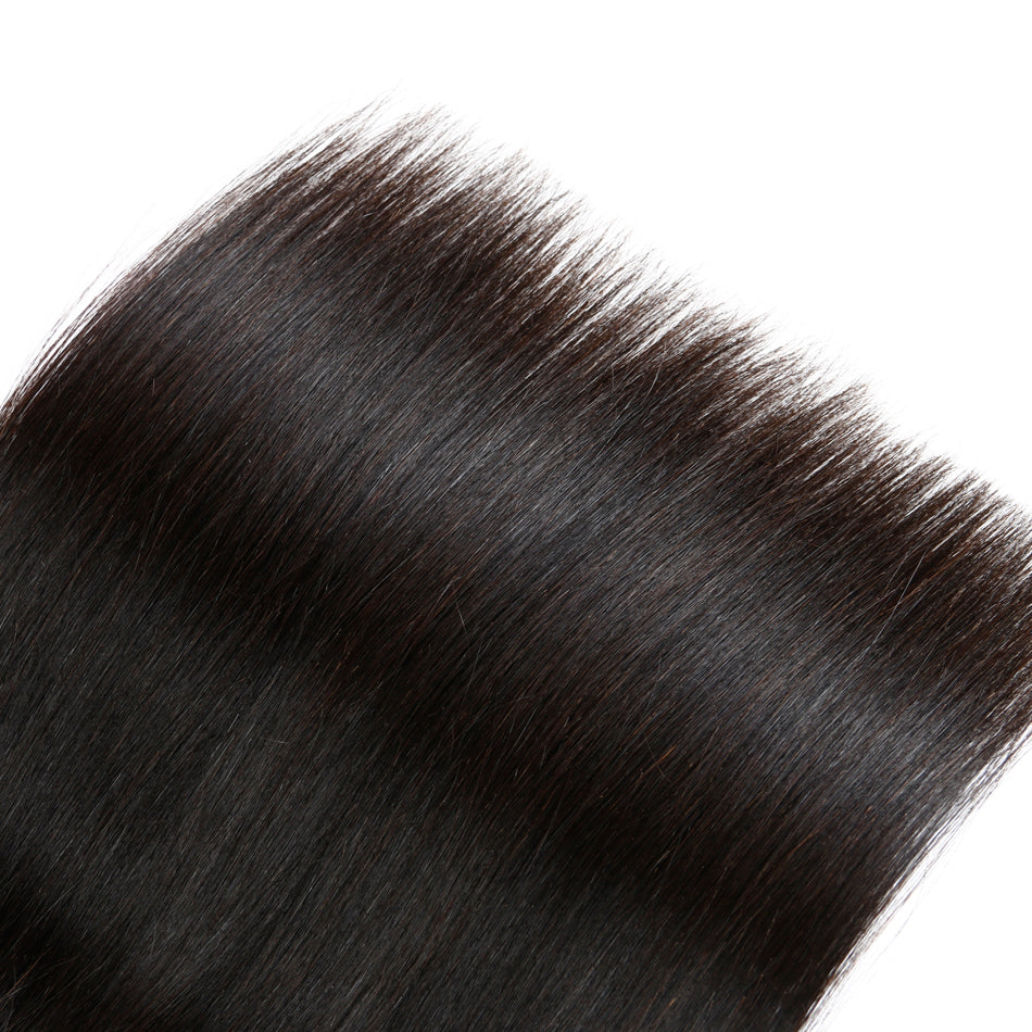 Gluna Hair 8A Grade Straight Virgin Hair 4Bundles With Closure 100% Human Hair Extension Natural Black