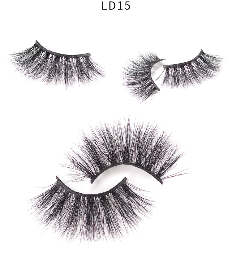 Gluna 5D Mink Eyelashes Handmade 25mm Luxurious Volume Fluffy Natural False Eyelashes a Pair