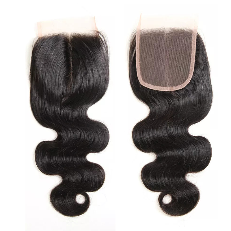 Gluna Hair 8A Grade Body Wave Virgin Hair 3 Bundles With 4*4 Closure 100% Human Hair Extension Natural Black