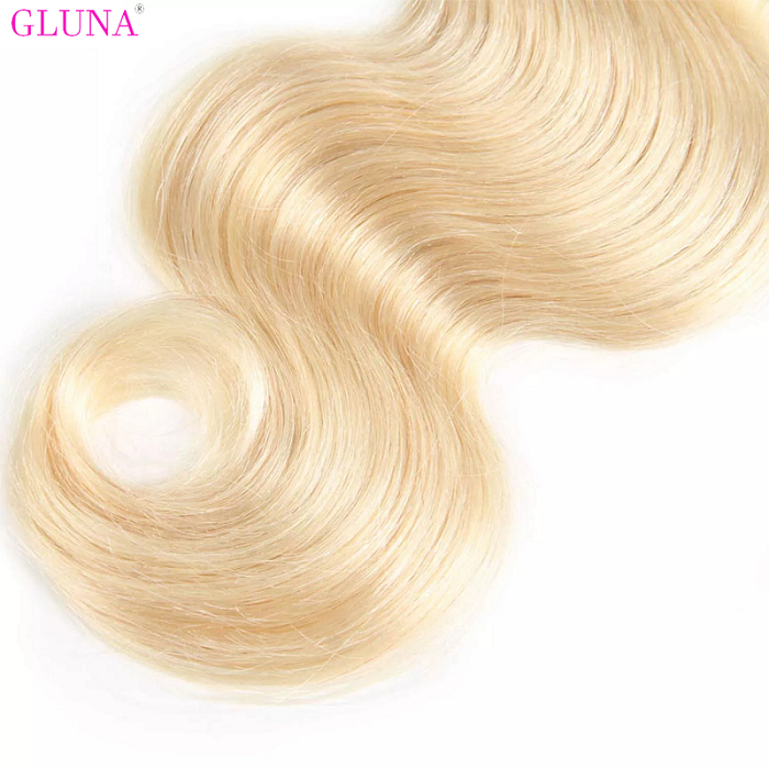 Gluna Hair 8A Grade Russian Blonde Body Wave Hair Bundles Russian virgin Hair (613 Blonde Color )
