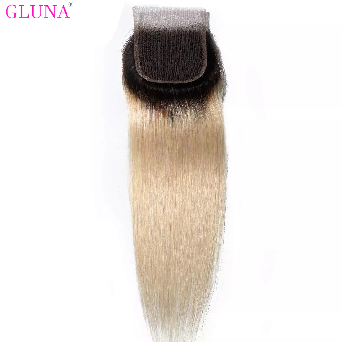Gluna Hair 4×4 5x5 Lace Closure Straight Hair #1B/613 Blonde Virgin Hair (1B/613 Color )