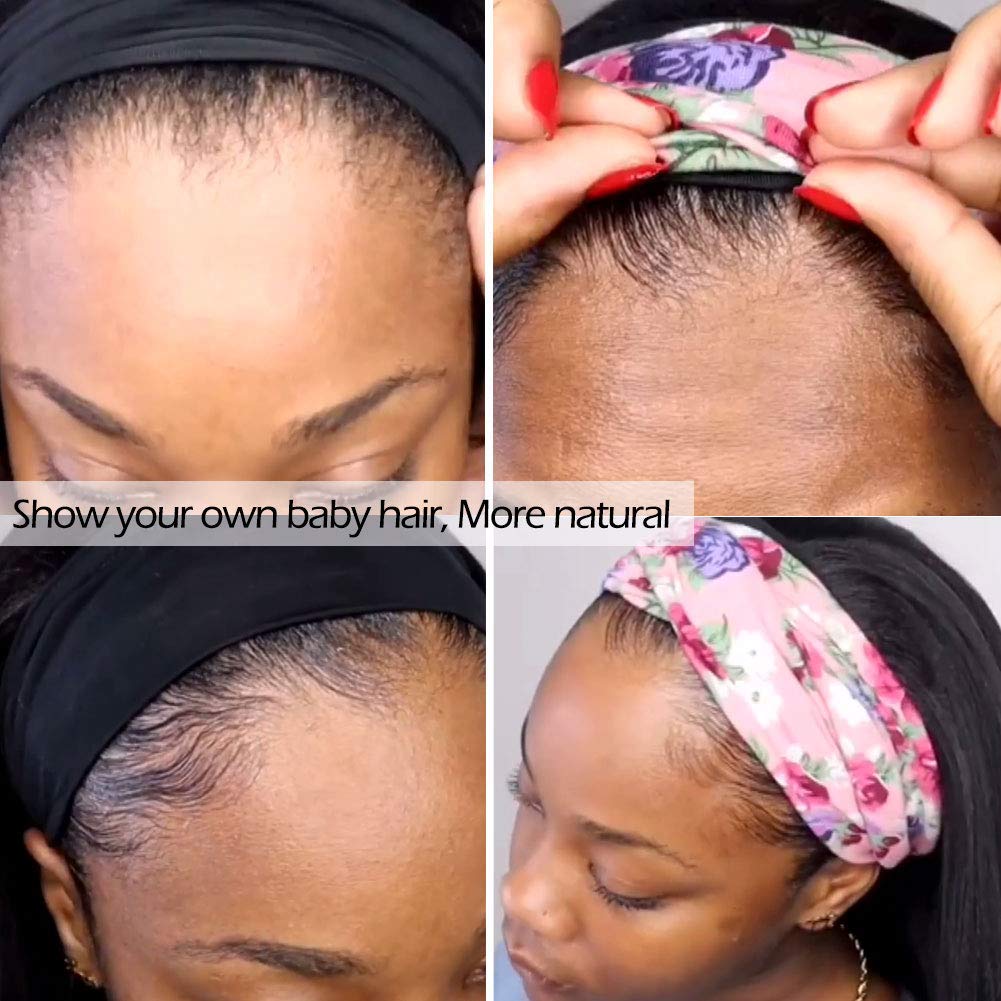 Gluna Hair Loose Wave Headband Wig Virgin Human Hair Wigs For Black Women