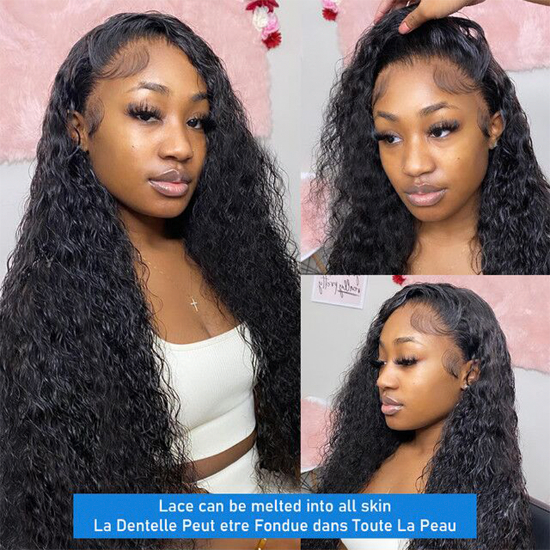 Gluna 13x4 HD Lace Frontal Wigs Deep Curly Human Hair Healthy Virgin Hair Pre Plucked With Natural Baby Hair For Women