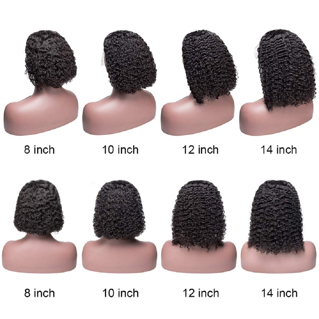 Gluna Kinky Curly Short Bob Wigs 13x4 Lace Frontal 5x5 4x4 Lace Closure Bob Wig For Women Virgin Hair with Baby Hair Pre Plucked Natural Color