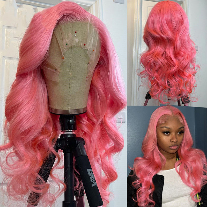 Gluna Hair 8A Grade Russian Pink Body Wave Hair Bundles Russian virgin Hair (Pink Color )