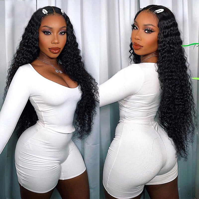 Gluna 5x5 Lace Closure Wigs Deep Curly Human Hair Healthy Virgin Hair Pre Plucked With Natural Baby Hair For Women