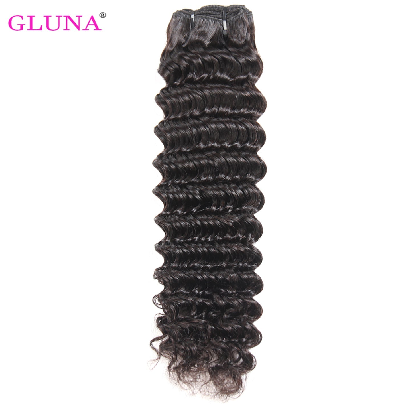 Gluna Hair Deep Curly 1 Bundle 100% Virgin Human Hair Extension Weave Natural Color Hair Weft