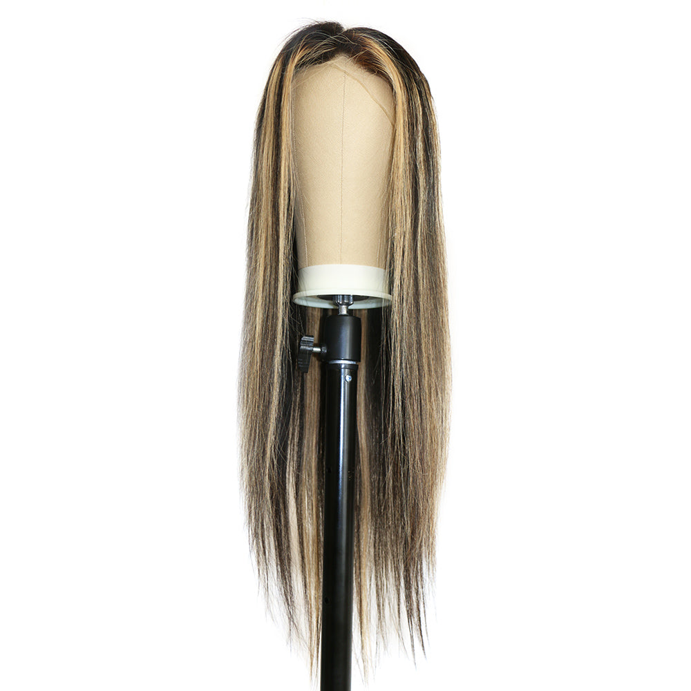 Gluna 13×4 13x6 Lace Frontal Wig Straight Highlight #1B/27 Black and Honey Blonde Color Human Virgin Hair