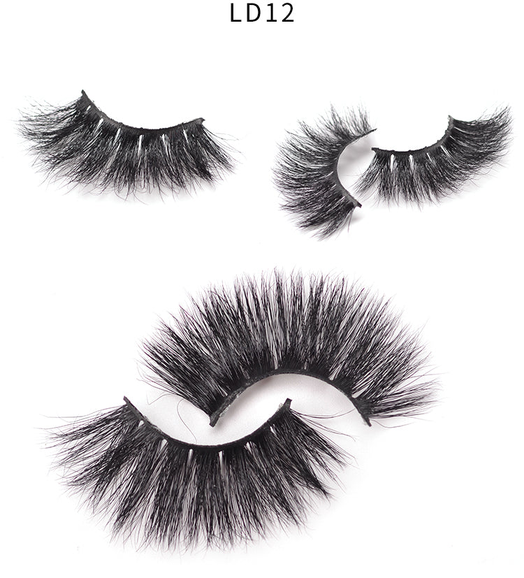 Gluna 5D Mink Eyelashes Handmade 25mm Luxurious Volume Fluffy Natural False Eyelashes a Pair