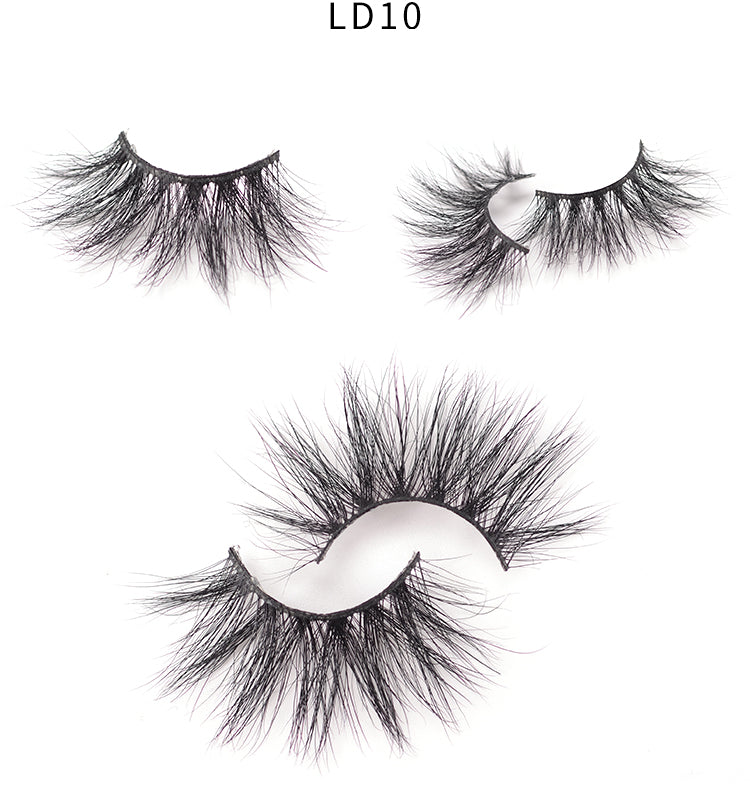 Gluna 5D Mink Eyelashes Handmade 25mm Luxurious Volume Fluffy Natural False Eyelashes a Pair