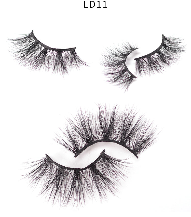 Gluna 5D Mink Eyelashes Handmade 25mm Luxurious Volume Fluffy Natural False Eyelashes a Pair