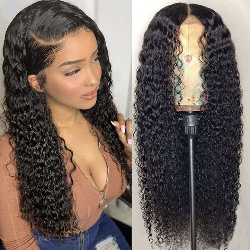 Gluna Hair 4x4 Lace Closure Wigs Jerry Curly Brazilian Virgin Human Hair For Black Women Pre Plucked Natural Color